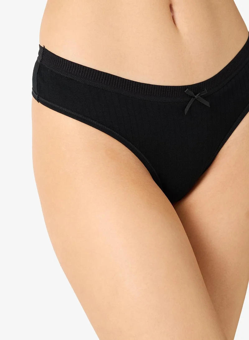 Ginger  5PC Soft Touch Ribbed Thongs for Women | Best Price UAE